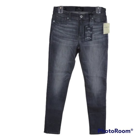 Lucky Brand Denim - Lucky Brand Brooke Legging Jean Midrise Grey Distressed Super Stretch NWT